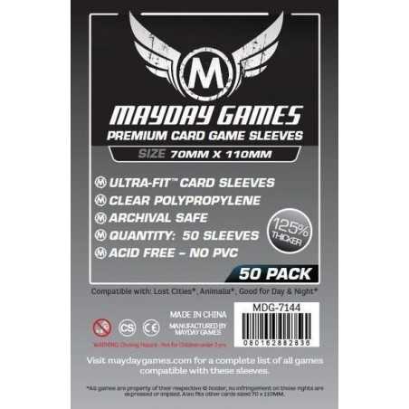 70 x 110 mm Fundas Mayday PREMIUM silver 50 unidades
