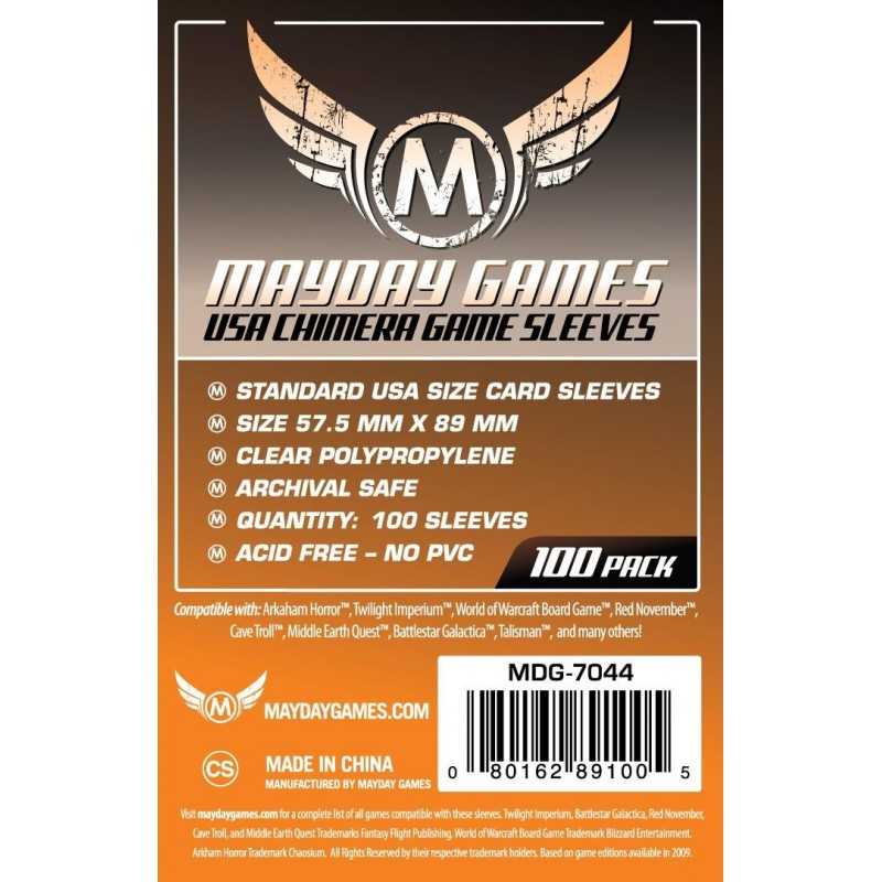 57.5 X 89 mm Mayday sleeves USA Chimera 100 units (Orange)